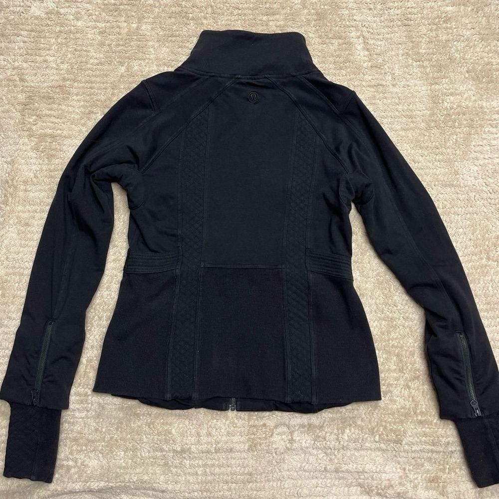 Lululemon Black "It's Happening" Moto Utility Jacket - Size 12 women's - Picture 7 of 8